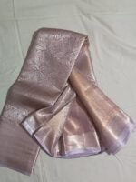 purple colour golded jerry leaf model pattu saree kanchi border soft cloth