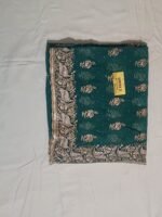 Blue colour soft cloth full work with work blouse