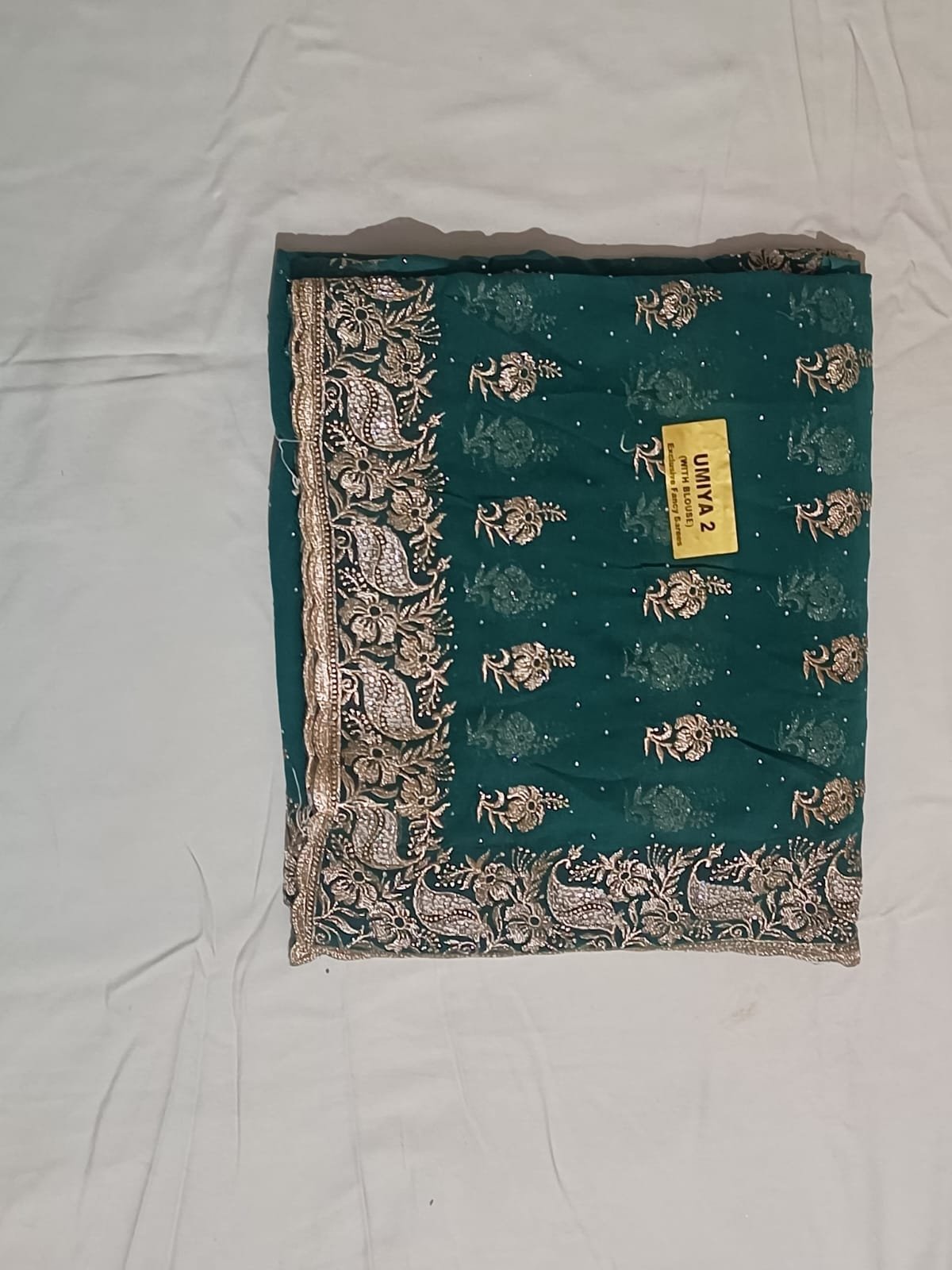 WORK SARE BLUE Blue colour soft cloth full work with work blouse - Image 1