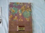 Purple base orange with gold floral pattern