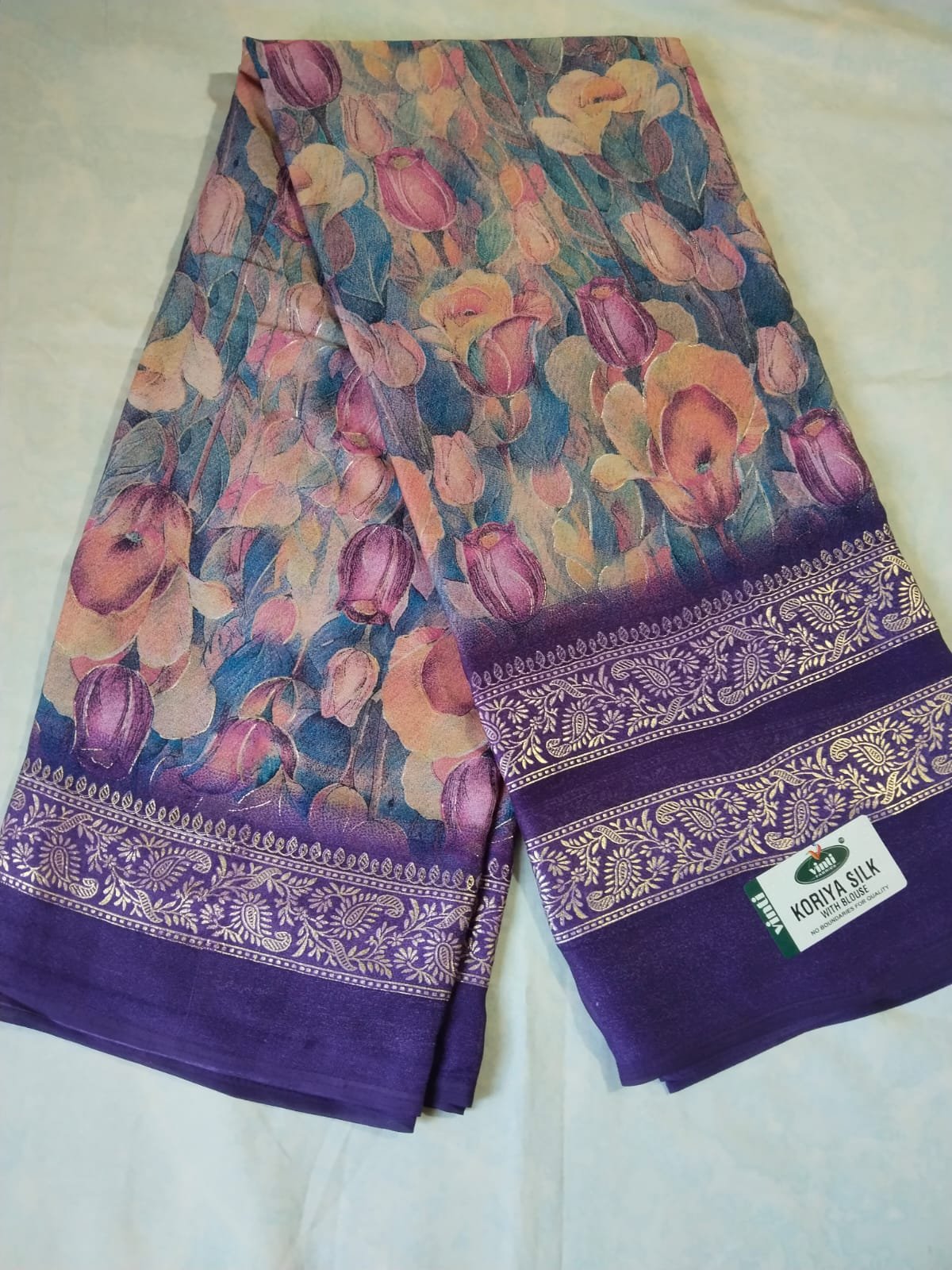 koriya 6 Violet and multi-coloured floral print - Image 1